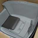 IRIS USA Cat Litter Box Large with Front Door Flap, Covered Enclosed Litter Box Enclosure with Scoop, Handle & Buckles for Portability & Privacy, Hidden Litter Pan, Gray