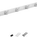 Coat Rack Hooks White, Heavy Duty Wall Mounted 21.25-inch, 6 Hooks White Hanger Hanging Hooks for Wall, Modern Hook Rack for Hat Purse Towel Bathroom, Solid Aluminum