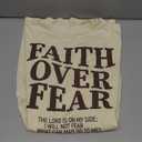 BANGELY Faith Over Fear Shirt Women Graphic Shirts Oversized Workout Gym Christian Religious Tees Drop Shoulder Tee Tops (Small, Ecru)