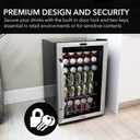 Whynter Beverage Refrigerator with Double-Layer Glass Door, 136-Can 3.4 Cu. Ft. Drink Mini Fridge with Lock & Digital Control, BR-1211DS, Stainless Steel