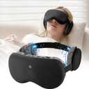 CLOZIA Sleep Mask Wireless Bluetooth, White Noise Bluetooth Sleep Mask with 12 Soothing Sound, Sleep Mask with Bluetooth Headphones for Travel Yoga Office Meditation, Black