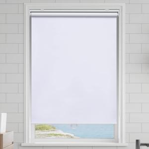 AOSKY Cordless Roller Shades Blackout Blinds for Windows Room Darkening Rolled Up Shades with Spring System, UV Protection Window Shades Door Blinds for Home and Office (50" W x 72" H, White)