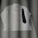 White Button Up Long Sleeve Shirt with Clip On Tie, 14Y
