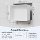 Shower Niche No Tile Needed, 18 x 12 Insert Shower Niche, Recessed Shelf for Bathroom Storage Over Mount Installation, White