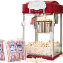 Popcorn Popper Machine-4 OZ Vintage Professional Popcorn Maker Theater Style with Nonstick Kettle Warming Light and Serving Scoop. (Red)