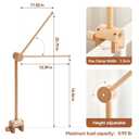 HI BABY MONMENT Crib Mobile Arm - Rotating Baby Mobile Hanger, Natural Beech Wood, Mobile Stand for Crib Nursery Decor, Perfect for Baby Girl or Boys