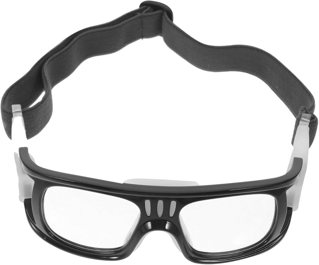Luxshiny UV Resistant Shockproof Basketball Goggles with Adjustable Straps for Outdoor Sports Cycling Football Volleyball Protective Eyewear with Glare Lens and Windproof Frame in Black