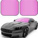 Car Windshield Sunshades 2 Pcs Universal Fit Foldable Front Window Shield Car Interior Accessories for UV Protection Windshield Heat Insulation Protection 27.56" x 31.5"(Pink)