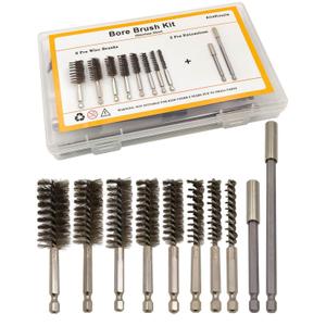 Round Wire Bore Brush for Drill Set - 8 Types of Drill Stainless Steel Bore Brush Attachments for Cleaning Metal Fit for Power Drill(8, 10, 12, 15, 17, 19, 22, 25mm)