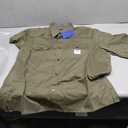 HUGO, Cotton Mix Canvas Zip Up Overshirt, British Olive, XL
