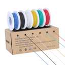 TUOFENG 30 awg Wire Solid Core Hookup Wires-6 Different Colored Jumper Wire 100ft or 30m Each, 30 Gauge Tinned Copper Wire PVC (OD: 0.60mm) Hook up Wires Kit