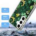 Compatible with Samsung Galaxy S25 Case - Nutral Green Plants Flowers Moth Insect Design Shockproof Soft TPU Cover Clear Case for Women Girls Boys Men