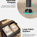 Lazzanto Night Stand Bedside Charger Bedroom - Nightstand with Charging Station & LED Light Strip, Night Stand with Storage Shelf & 2 Fabric Drawers, Morden End Table with U-S-B Ports & AC Outlets