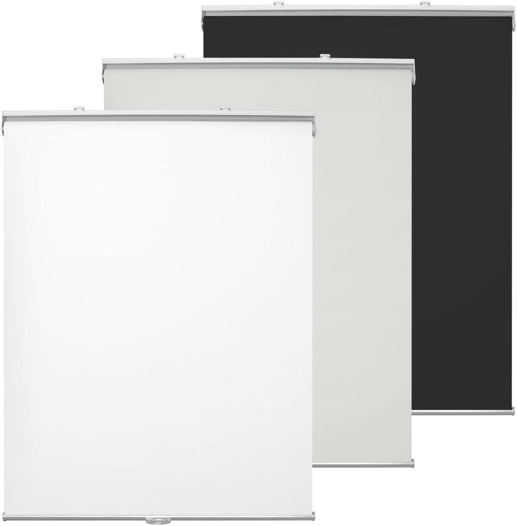 Cordless 100% Blackout Roller Window Shades, Wireless Window Blinds with Spring Systerm, Thermal Insulated, UV Protection Waterproof Fabric, Blinds for Home and Office (Light Grey - 25" W x 72" H)