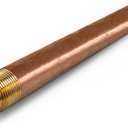 10" Long Brass Nipple Pipe Fitting with 3/4" Nominal Diameter and NPT Ends