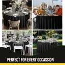 Party Solids 12-Pack Black Round Plastic Tablecloth Disposable Size: 108 Inches Round Plastic Table Cloths for Parties, Picnics & Formal Events