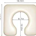 PU Bedside Commode Seat Cushion, U Shape Soft Sponge Padded for Bedside Chairs, Raised Toilet Seat, 16.5" Width, Waterproof and Easy Clean - (Beige), Widen