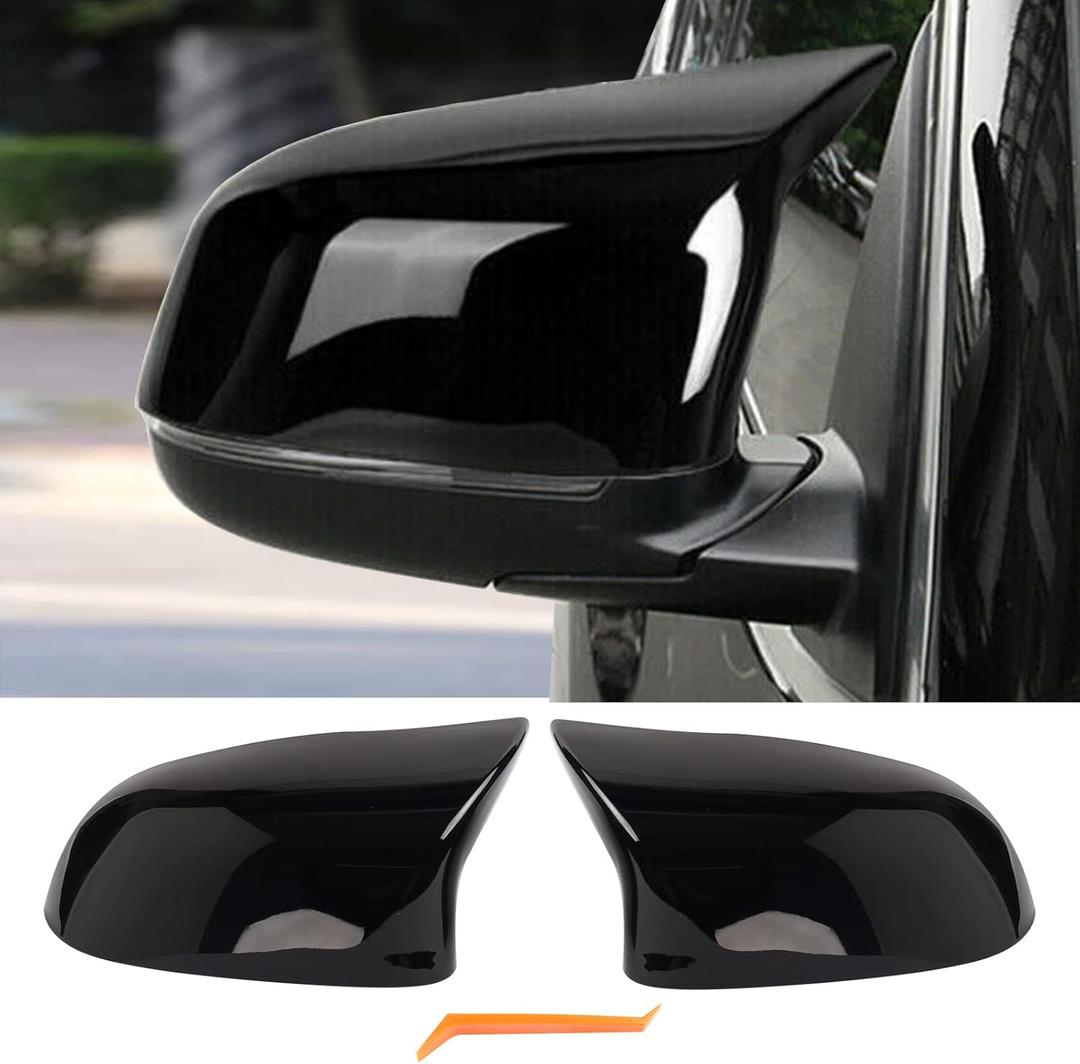 Side Mirror Cover Caps Compatible with 2014-2018 X3 F25 X4 F26 X5 F15 X6 F16 Glossy Black