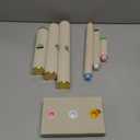 3 Tier Bracelet Holder,Bracelet Display Stand with Metal Cap,Beige White Velvet Jewelry Organizer Displays for Necklace Scrunchies Watches Hair Ties.