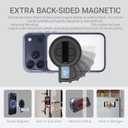 Grat 5 for Magsafe Magnetic Phone Grip Stand, 360 Rotatable Elastic Strap Loop, Extra Back-Sided Magnetic Aluminum Kickstand Compatible with iPhone 17 Pro Max Air 16 15 14 13 12, Black