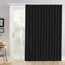 Room Divider Curtains Ceiling Track Sets Blackout Curtain Flexible Bendable Tracks for Patio Sliding Glass Door Bedroom Privacy Partition Separator, 1 Panel Black Drape and White Rail, W108 x L84 in