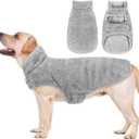 Malier Dog Winter Coat, Reversible Fleece Dog Cold Weather Coats, Windproof Warm Snow Puppy Jacket Vest Pet Clothes for Small Medium Large Dogs (Gray, Small)