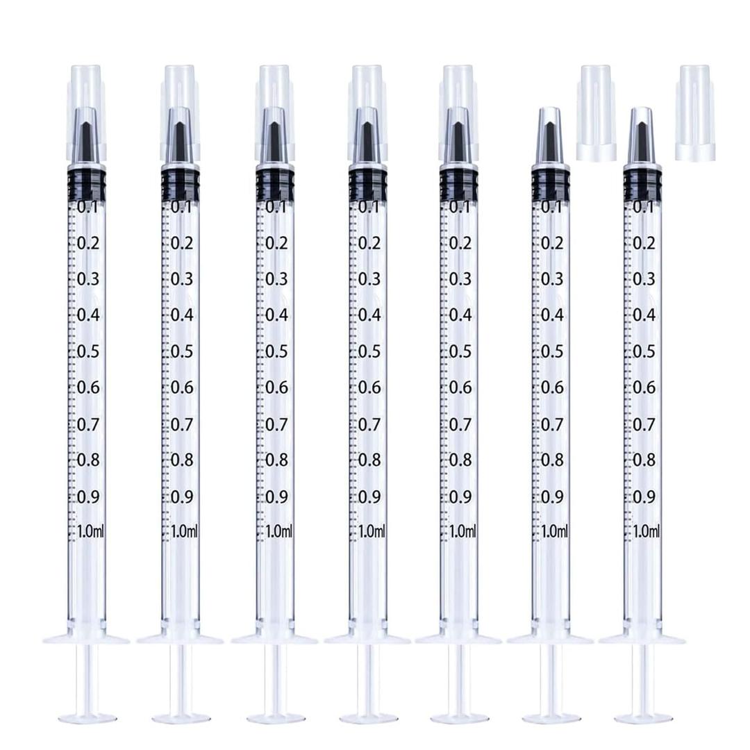 1ml Syringe Without Needle, 1ml Syringe for Liquids, Syringes for Scientific Labs, Measuring Liquids, Feeding Pets, 12 Pack Packaged