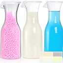 3 Pack Laundry Detergent Dispenser with 5 Labels, 40 OZ Plastic Fabric Softener Bottle, Reusable Detergent Container, Laundry Room Organizer for Liquid Soap Powder Bleach Scent Booster Beads