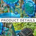 JOYBee Sea Turtle Solar Wild Bird Feeder for Outdoors Hanging, Metal & Glass Ocean Theme Outdoor Cardinals Feeders, Gifts for Bird Lovers and Solar Garden Decoration