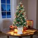 3 FT Pre-Lit Artificial Christmas Tree with Vintage Potted Base, 1 Pack