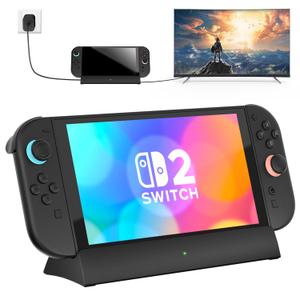 TV Dock Station for Switch 2,Switch 2 Docking Station with 4K@120Hz HDMI Output/Type C Port/3.0 USB Port,Replacement for Official Switch2 Dock(Only Dock,Not Suitable for Use with Protective Case)