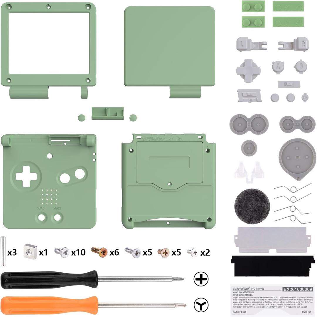 IPS Ready Upgraded eXtremeRate Matcha Green Custom Replacement Housing Shell for Gameboy Advance SP GBA SP  Compatible with Both IPS & Standard LCD  Console & Screen NOT Included