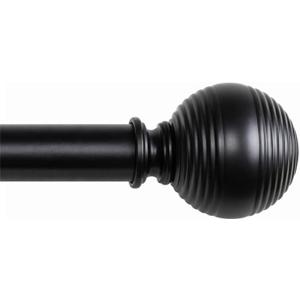 Black Curtain Rods for Windows 18 to 88 inch, 1 Inch Adjustable Curtain Rod, Heavy Duty Window Curtains Rod for Bedroom Living Room, Modern Decorative Drapery Rods Orb Finials