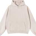 Mens Oversized Hoodies Vintage Hoodie Couples Pullover Acid Wash Hoodies for Men Streetwear Sweatshirts (X-Large, Beige(hooded))