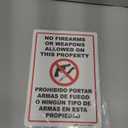 Brimar - 7" x 10" - Bilingual No Firearms or Weapons Sign - 3.5 Mil InfiniStick Vinyl Label - Easy Installation - Versatile Application