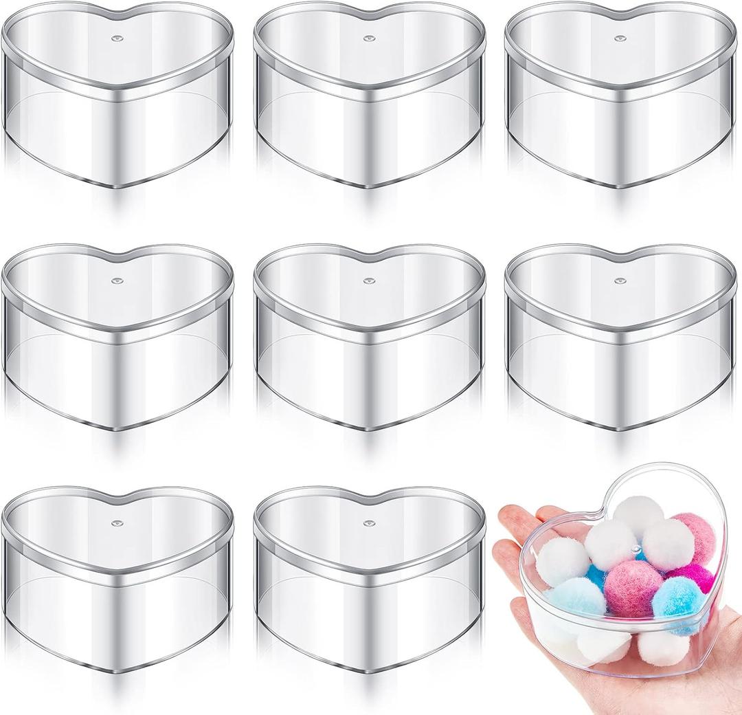 Blulu 8 Pcs Clear Acrylic Box with Lid Plastic Jewelry Mini Storage Box Mini Cube Containers for Candy and Tiny Jewelry Easter Party Favor(3.27 x 2.76 x 1.57 Inch,Classic Style)
