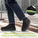 OrthoComfoot Men's Orthopedic Wide Winter Slippers with Arch Support: Comfortable Diabetic Loafers for Plantar Fasciitis, Casual Warm Orthotic Walking Shoes for Foot and Heel (Black)