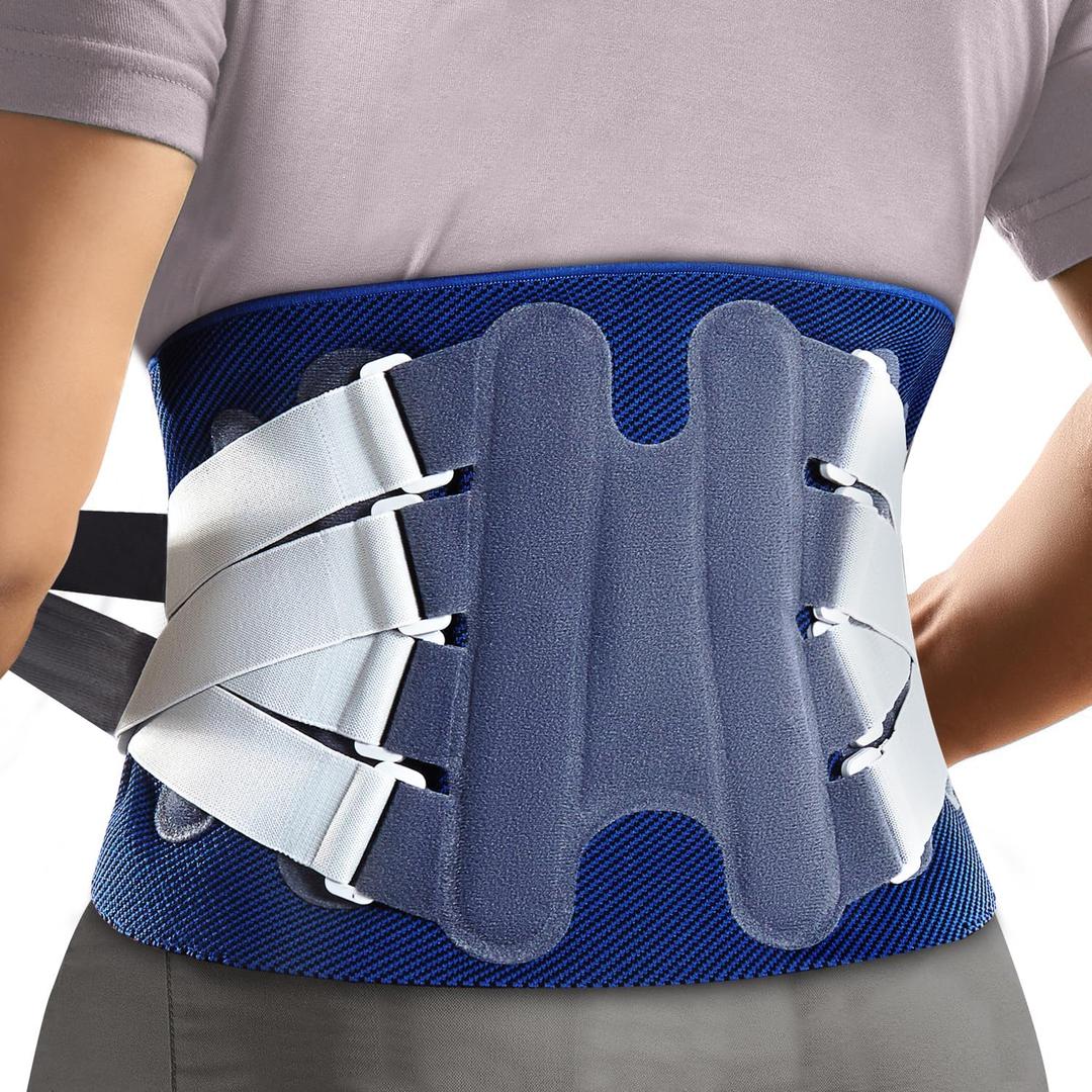 NEENCA Back Support Brace, Adjustable Lumbar Support for Pain Relief of Back/Lumbar/Waist, Waist Wrap with Spring Stabilizers for Injury, Herniated Disc,Sciatica, Scoliosis and more - FSA/HSA APPROVED, XXXL