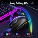 TECKNET Wireless Gaming Mouse Rechargeable - 8000 DPI, Long-Lasting 100Hrs Battery, RGB Backlit, 6 Programmable Buttons, Dual Connectivity (2.4G + USB-C) for PC, Mac, Laptop - Black