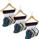 Hat Rack for Baseball Caps, 3Pack Hat Organizer, Hang Hat Hanger for Closet, Hat Storage Clips Holder for Ball Cap Winter Beanie & Accessories, Not Including Hangers & Hats (3PC Black)