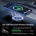 25W Magnetic Wireless Charger for Car, POLMXS Fast Charging pad Ultra-Thin Wireless Phone Charger Mat for Desk & Bedside, Compatible with iPhone 17/16(25W)/15/14/13/12(7.5W) Magsafe(C10)