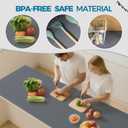 Hersvin Shelf Liners 16 in x 20 ft EVA Drawer Mats, Non-Adhesive Cupboard Pad, Kitchen Cabinet Lining Fridge Cushion (Gray Crossed Stripe, 40.7x610cm)