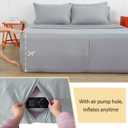 Air Mattress Sheet Set Twin Size,3 Piece Deep Pocket Bed Sheet Set for 16-24 Inch Air Bed,Easy Inflate Access,Perfect for Guest Room, RV, Camping,Gray