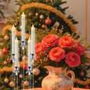 8 Set 5 Arm Acrylic Candelabra Centerpiece, Mjkeomo 27'' Tall Clear Candle Holder for Table, Wedding, Christmas, Fireplace Mantel Decor, Fits 0.82" LED Candles