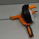 Drain Auger, Clog Remover with Drill Adapter, 25 Feet Flexible Plumbing Snake Use Manually or Powered for Kitchen, Bathroom and Shower Sink, Comes with Gloves (orange)