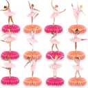 12 Pcs Ballerina Honeycomb Table Centerpieces Ballerina Party Decorations Ballerina Birthday Party Supplies Dancing Tutus Table Decor for Birthday Baby Shower Wedding Party