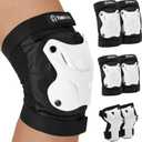 Skating Protective Gear Knee and Elbow Pads Wrist Guards for Roller Skating Skateboarding, Skate Pads Adult Knee Pads (Adult (14+ years), White)