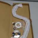 OFFO Shower Head Extension Arm 13 in, Brushed Nickel S Shaped High Rise Extender with Flange Shower Head Pipe Arm