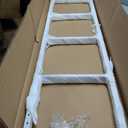 55inch White RV Bunk Bed Ladder, 55Inch Heavy Duty Travel Trailer Bed Ladders, Metal Camper Bunk Bed Ladder with 4 Hook and Foot Caps, 330 LBS Loading Twin Bed Step Ladder Portable Stairs Steps