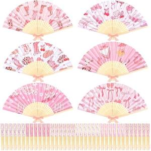 Roowest 36 Pcs Pink Cowgirl Folding Hand Fan Bulk Cowgirl Theme Party Decorations Folding Handheld Fan for Bachelorette Birthday Western Rodeo Party Supplies
